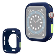 Apple Watch Series 3/2/1 38mm karkkivärinen silikonikehys - Sininen / Kellanvihreä