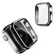 Apple Watch Series 3/2/1 38mm viileä kehys karkaistulla lasilla - Musta / Hopea