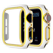 Kiiltävä väri koriste kansi Apple Watch Series 3/2/1 38mm - Valkoinen / Kulta