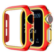 Kiiltävä väri koriste kansi Apple Watch Series 3/2/1 38mm - Punainen / Kulta