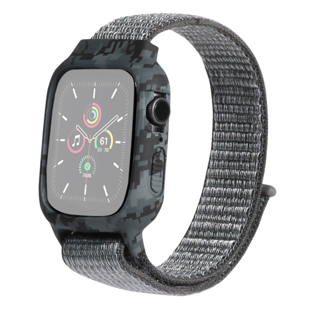 Apple Watch Series 6 / 5 44mm ainutlaatuinen kuvioitu nailon kellonauha - Harmaa