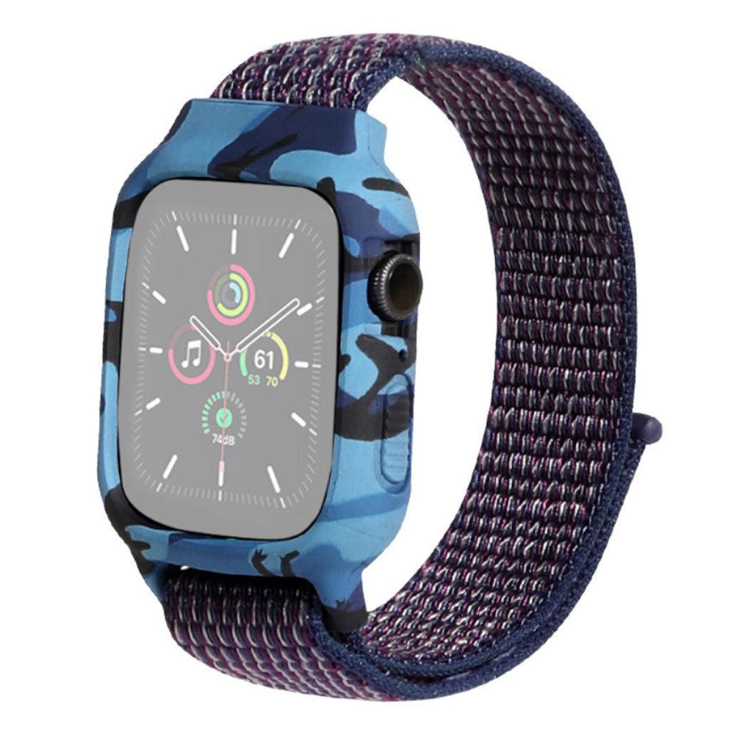 Apple Watch Series 6 / 5 44mm ainutlaatuinen kuvioitu nailon kellonauha - Indigo