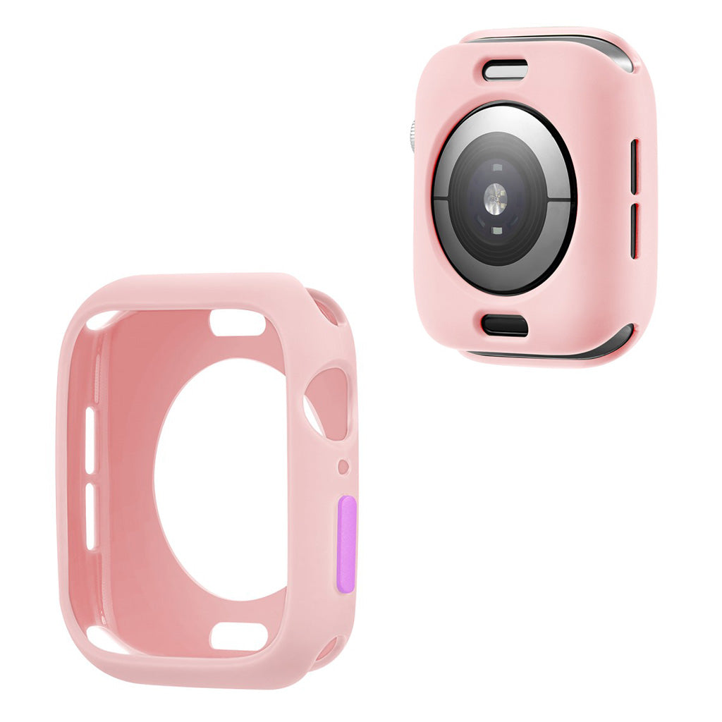 Apple Watch Series 6 / 5 44mm karkkivärinen silikonikehys - Pinkki / Violetti