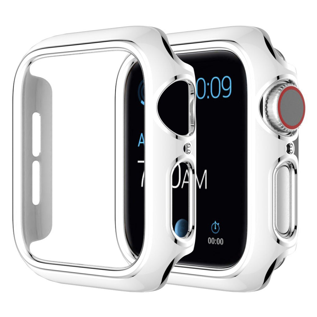 Apple Watch Series 6 / 5 44mm värillinen koristeellinen suojus - Valkoinen / Hopea