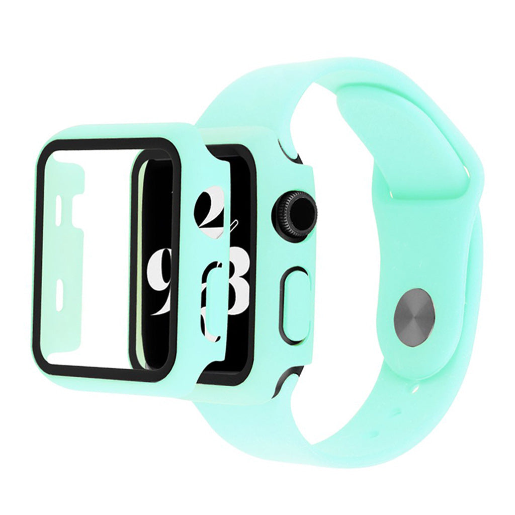 Apple Watch Series 6 / 5 40mm suojus karkaistulla lasilla + kellonauha - Syaani