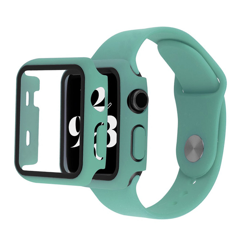 Apple Watch Series 6 / 5 40mm suojus karkaistulla lasilla + kellonauha - Vihreä