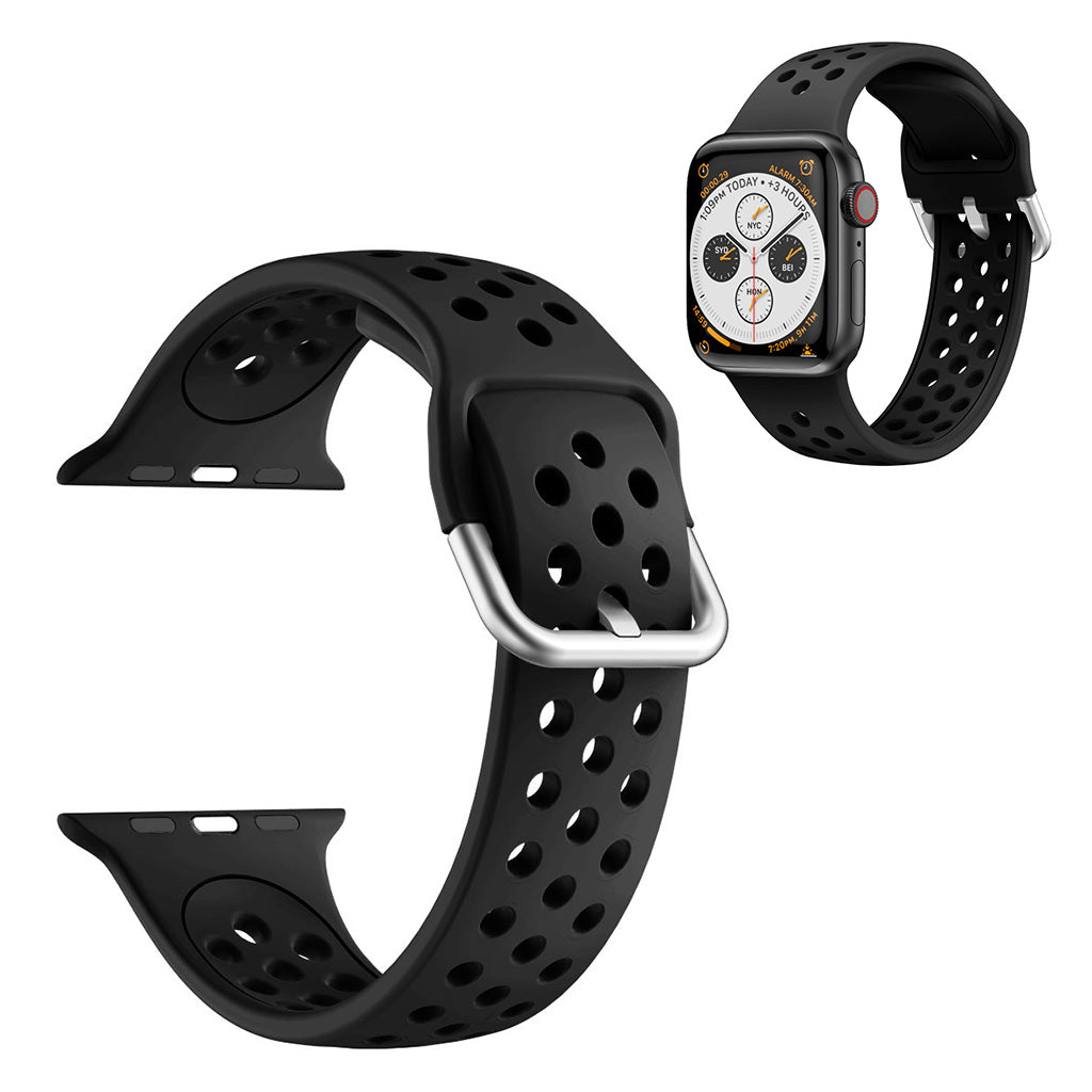 Kaksivärinen silikoninen kellonauha Apple Watch Series 6 / 5 40mm - Musta