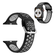 Kaksivärinen silikoninen kellonauha Apple Watch Series 6 / 5 40mm - Musta / Harmaa