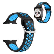 Kaksivärinen silikoninen kellonauha Apple Watch Series 6 / 5 40mm - Musta / Sininen