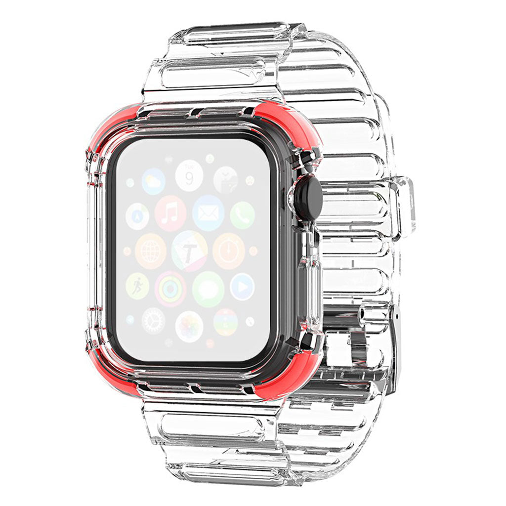 Apple Watch Series 6 / 5 40mm väri reuna kirkas tyyli kellonauha - Punainen