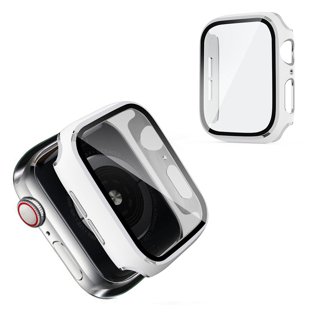 Apple Watch Series 6 / 5 40mm viileä kehys karkaistulla lasilla - Valkoinen / Hopea