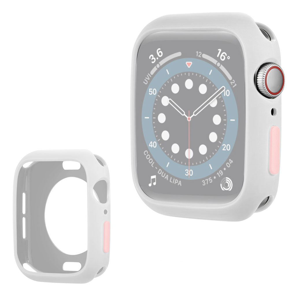Apple Watch Series 6 / 5 40mm karkkivärinen silikonikehys - Valkoinen / Pinkki
