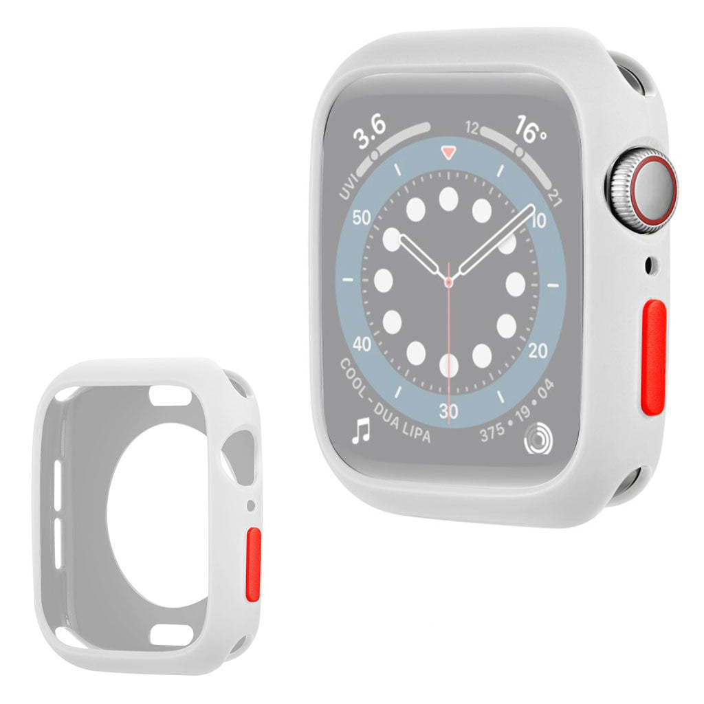 Apple Watch Series 6 / 5 40mm karkkivärinen silikonikehys - Valkoinen / Punainen