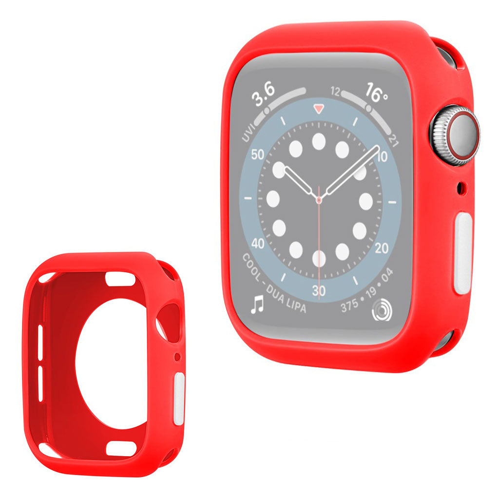 Apple Watch Series 6 / 5 40mm karkkivärinen silikonikehys - Punainen / Valkoinen