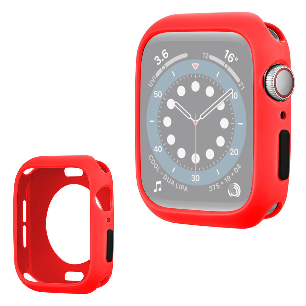 Apple Watch Series 6 / 5 40mm karkkivärinen silikonikehys - Punainen / Musta