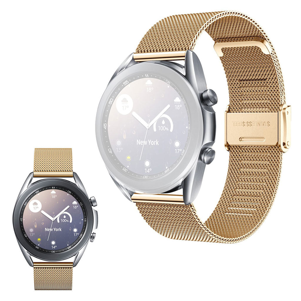 Samsung Galaxy Watch 3 (41mm) ruostumattomasta teräksestä valmistettu ranneke - Kulta