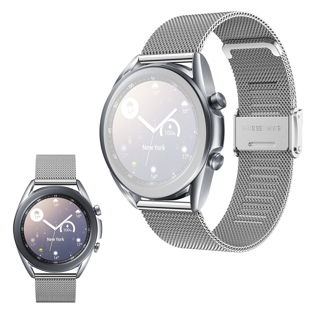 Samsung Galaxy Watch 3 (41mm) ruostumattomasta teräksestä valmistettu ranneke - Hopea