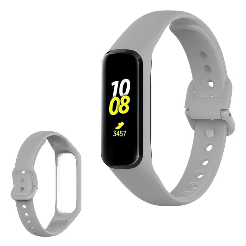 Samsung Galaxy Fit 2 yksinkertainen silikoninen kellonauha - Vaalean Harmaa