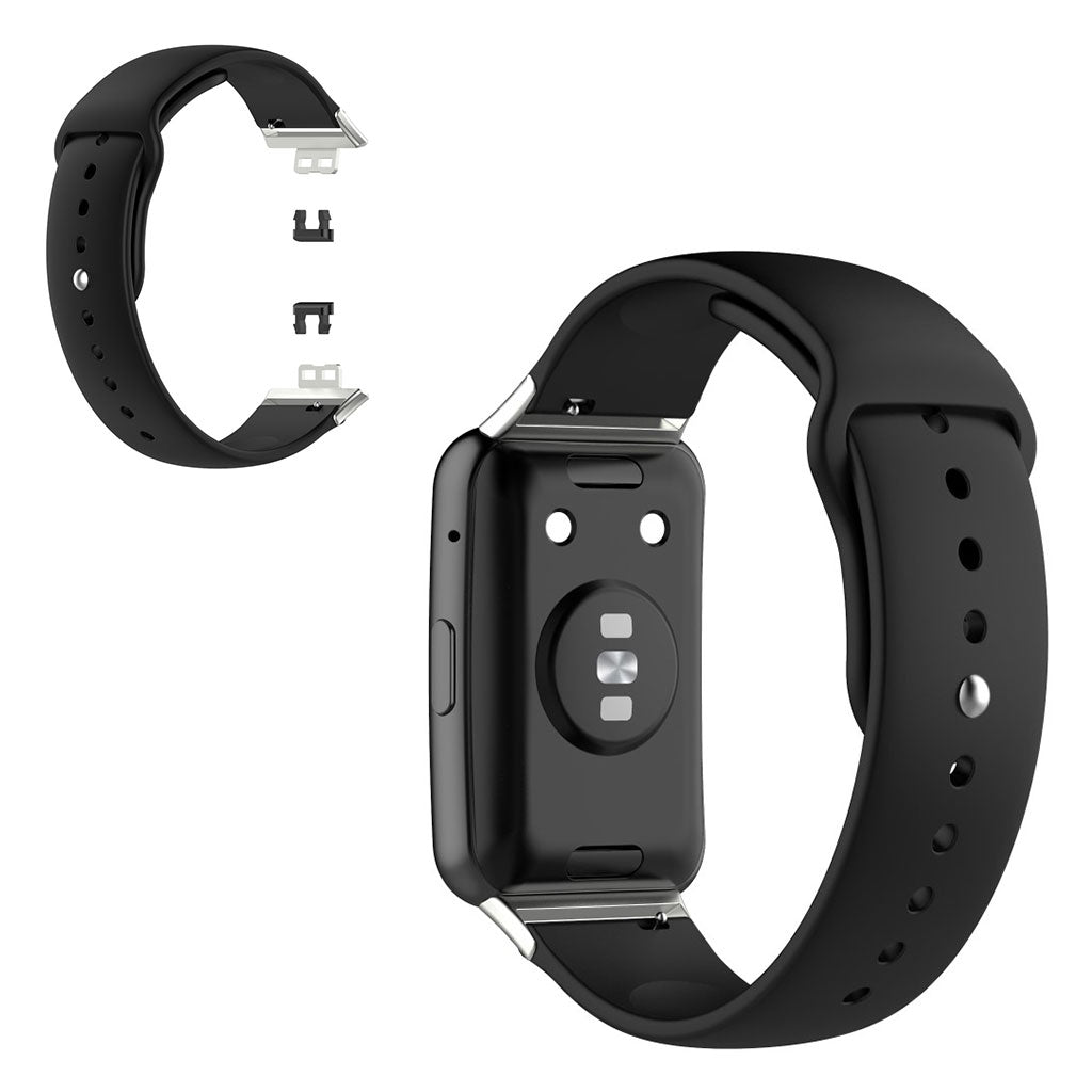 Huawei Watch Fit yksinkertainen silikoninen kellonauha - Musta