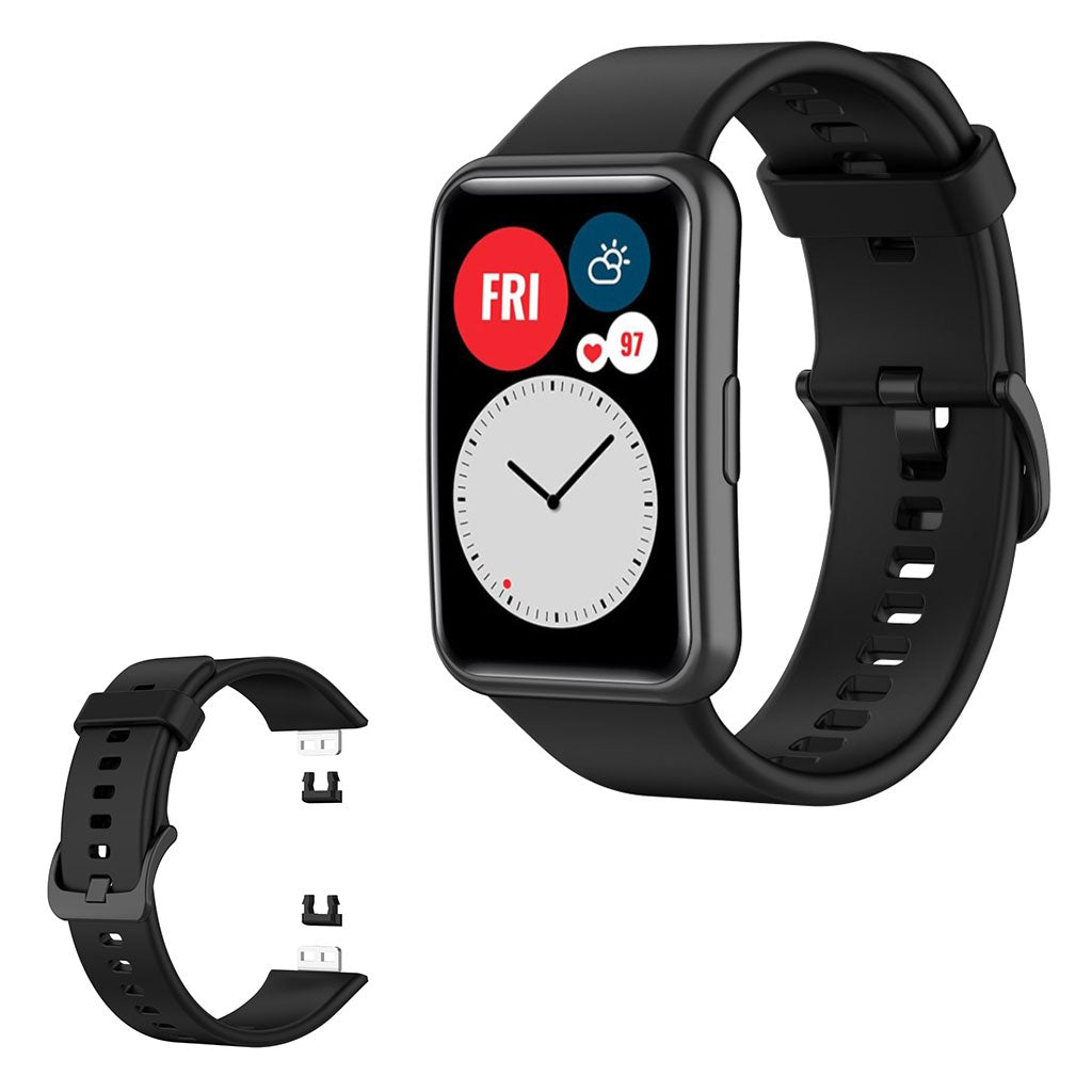 Huawei Watch Fit silikoninen kellonauha - Musta