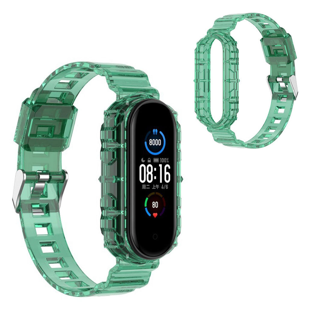 Xiaomi Mi Band 6 / 5 kirkas tyyli kellonauha - Vihreä