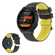Kaksivärinen silikoninen kellonauha Garmin Forerunner -laitteille - Musta / Keltainen