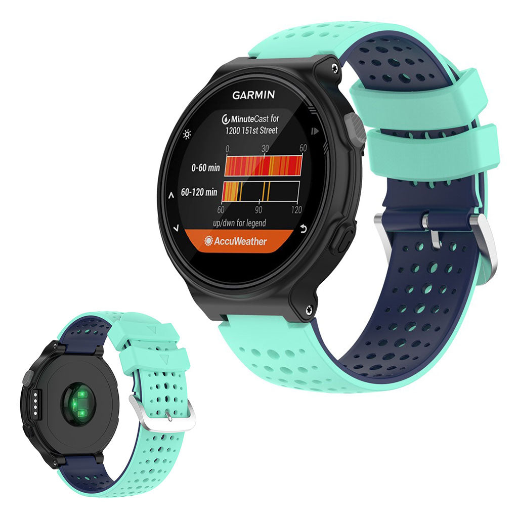 Kaksivärinen silikoninen kellonauha Garmin Forerunner -laitteille - Syaani / Tummansininen