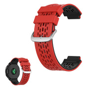 Kaksivärinen silikonikellonauha Garmin-laitteille - Punainen / Musta