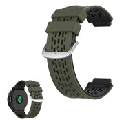 Kaksivärinen silikonikellonauha Garmin-laitteille - Armeijan Vihreä / Musta