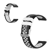 22mm Universal kaksivärinen + silmukka silikoni ranneke - Musta / Valkoinen