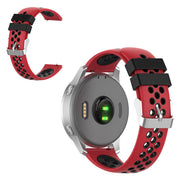 18mm Garmin Vivoactive 4S / Vivomove 3S kaksivärinen silikoninen ranneke - Punainen / Musta