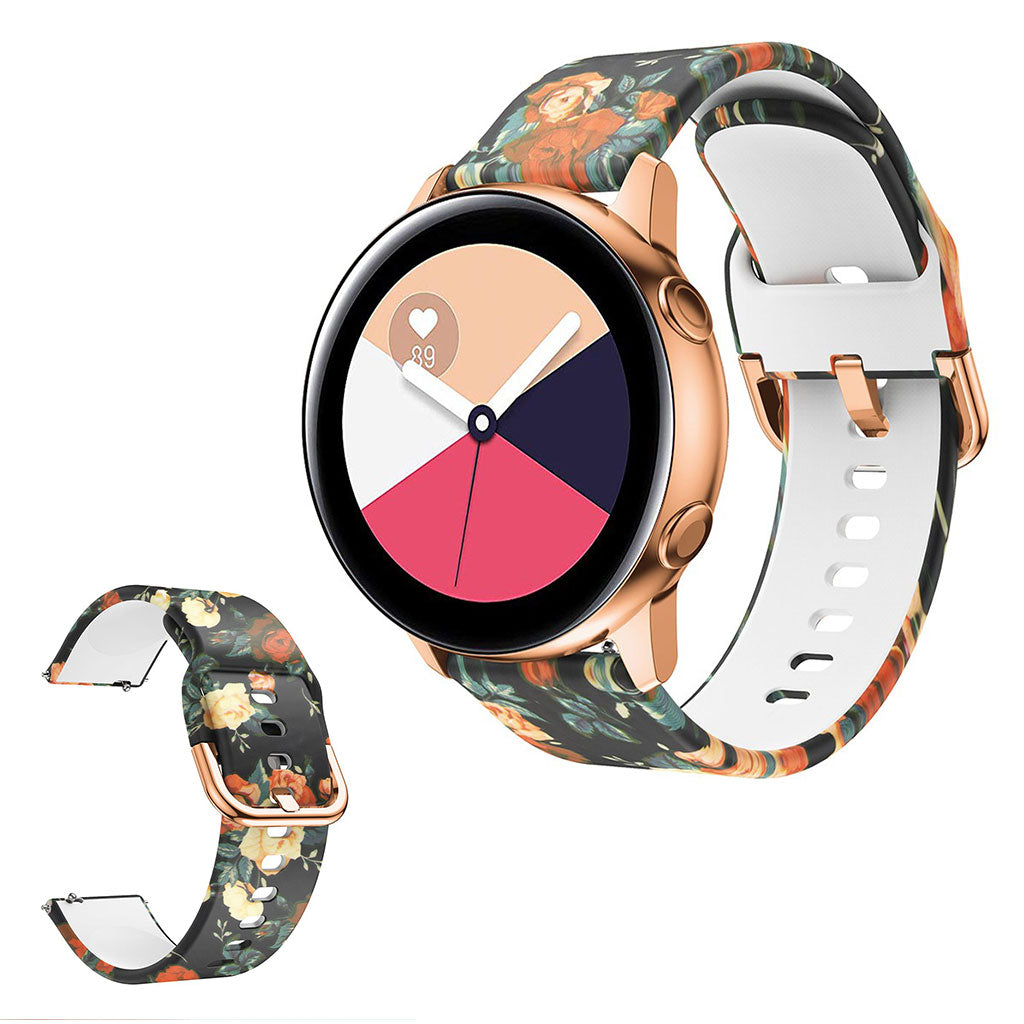 Maalauksellinen kuvio silikoni katsella ranneke Amazfit ja Samsung katsella - Ruusu