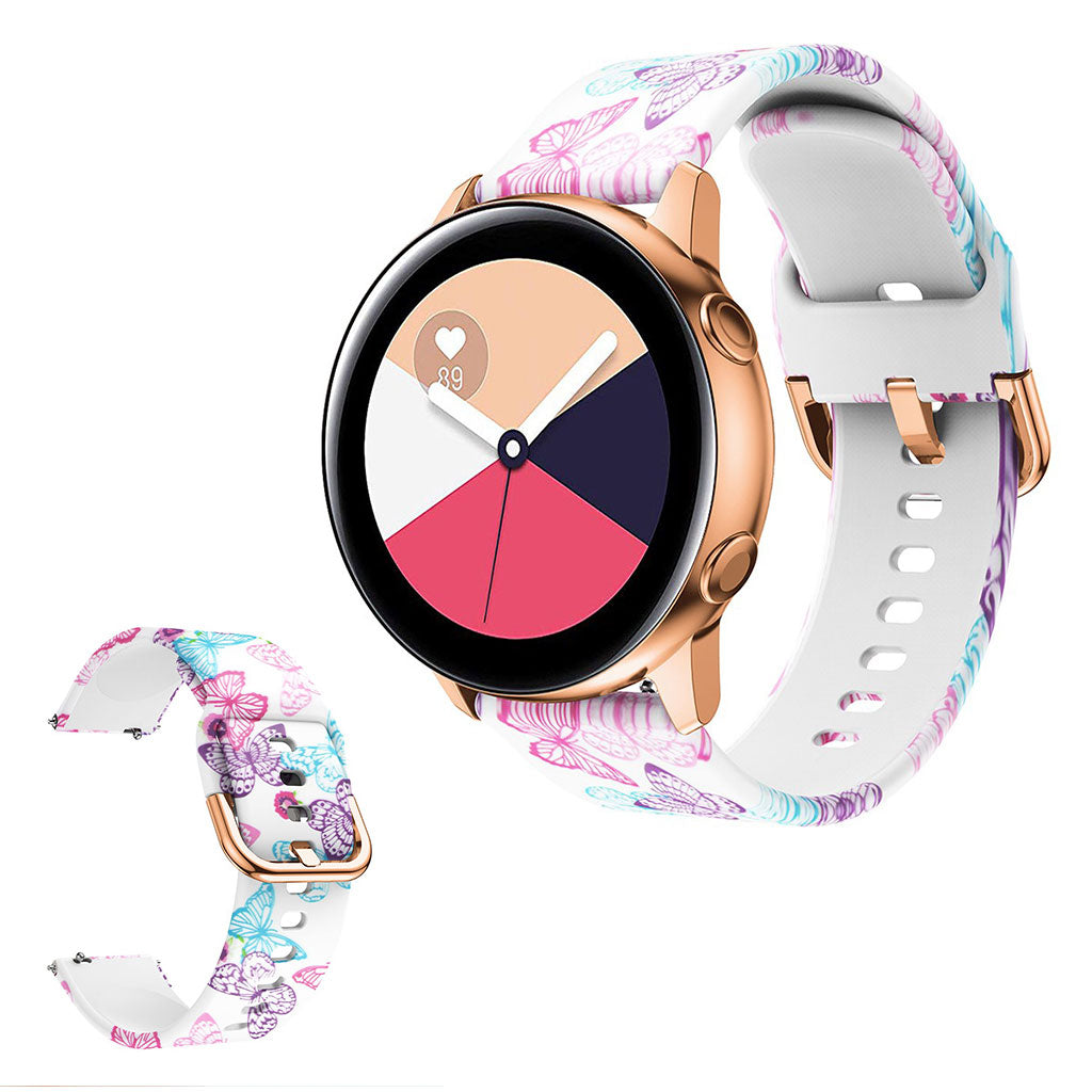 Maalauksellinen kuvio silikoni katsella ranneke Amazfit ja Samsung katsella - Perhonen