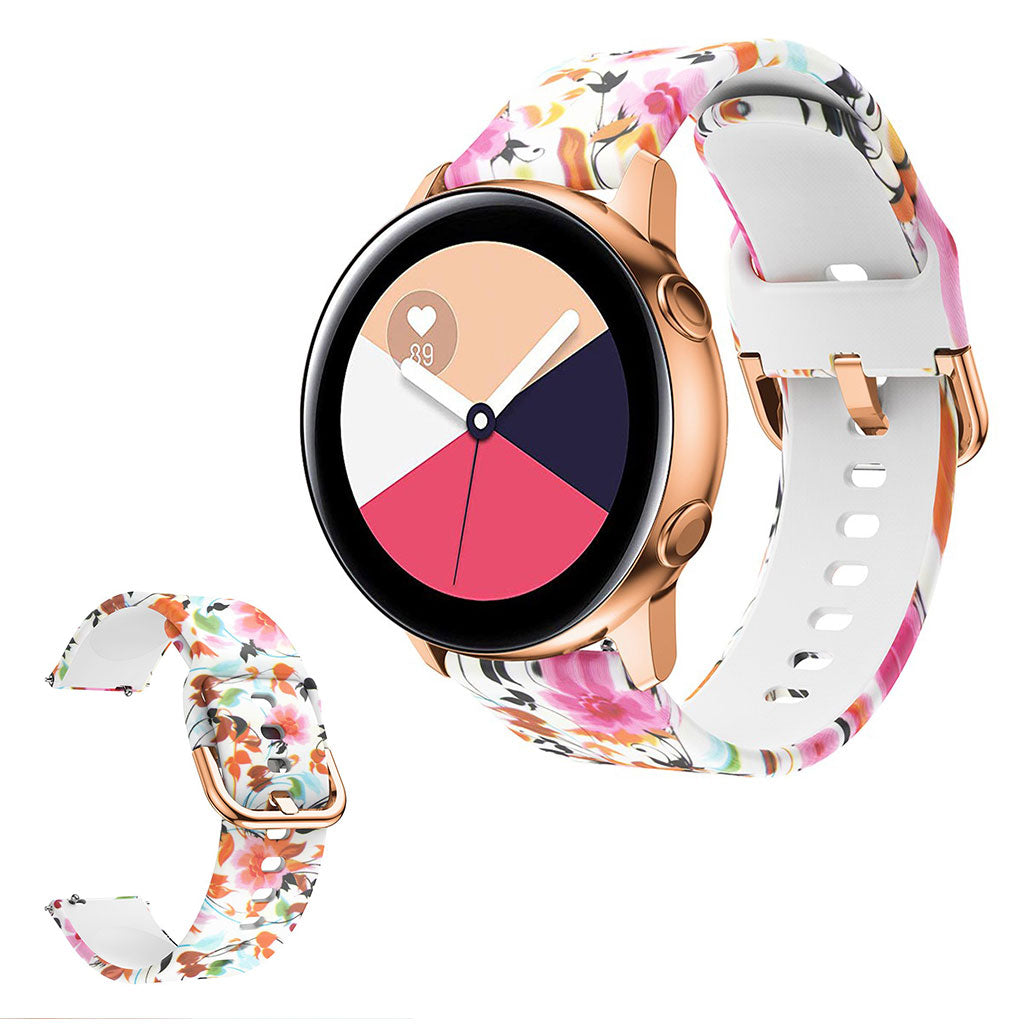Maalauksellinen kuvio silikoni katsella ranneke Amazfit ja Samsung katsella - Lintu Ja Kukka