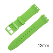 12mm yksinkertainen silikoninen kellonauha - Vihreä