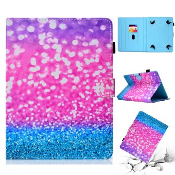 Kuvioitu 10-" Tablet Universal Vegan Leather Stand Case iPad 9.7 (2018) / Lenovo Tab 4 10 Plus ja enemmän - Glitter Kuvio