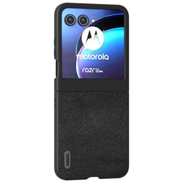 ABEEL Motorola Razr 50 5G Case Litchi tekstuuri liukumaton puhelin kansi - Musta