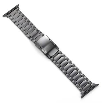 Apple Watch Series 49mm - 45mm - 44mm - 42mm Titanium Alloy Strap Turtleback Clasp - Harmaa