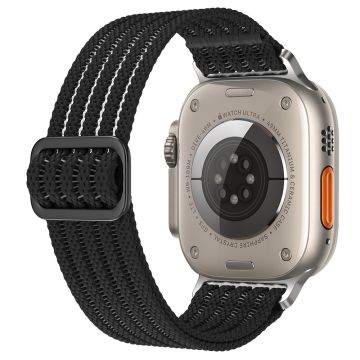 Hengittävä nailonhihna Apple Watch Series 41mm - 40mm - 38mm rannehihna - Musta