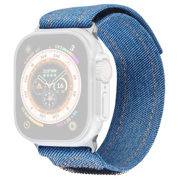 KALEBOL Denim-kellohihna Apple Watch Series 49mm - 45mm - 44mm - 42mm Magic Tape Band - Safiiri