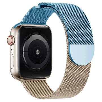 Apple Watch Series 49mm - 45mm - 44mm - 42mm - Gradient Milanese Strap - Sininen + Ruusukulta