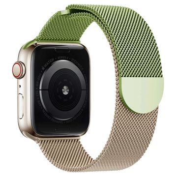 Apple Watch Series 49mm - 45mm - 44mm - 42mm - Gradient Milanese Strap - Vihreä + Ruusukulta