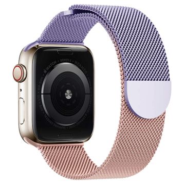 Apple Watch Series 49mm - 45mm - 44mm - 42mm - Gradient Milanese Strap - Violetti + Pinkki