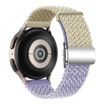 Huawei Watch GT 3 42mm / GT 3 Pro 43mm Universal 20mm kudottu hihna magneettinen magneettinen hopea solki kellonauha - Starlight + Vaaleanvioletti