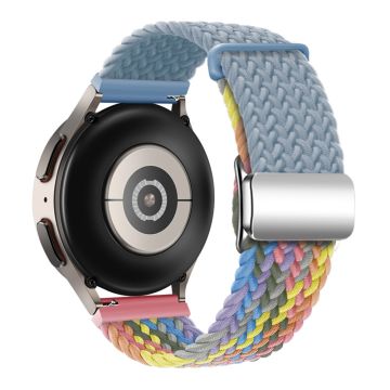 Huawei Watch GT 3 42mm / GT 3 Pro 43mm Universal 20mm kudottu hihna magneettinen magneettinen hopea solki kellonauha - Rock Syaani + Värikäs