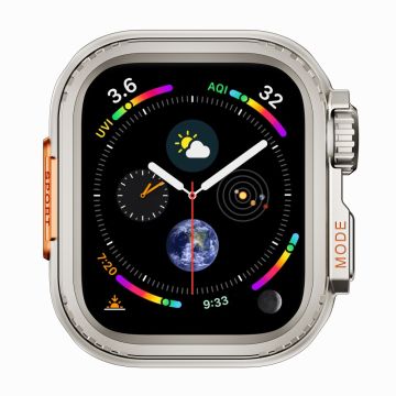 Kotelo Apple Watch Series 4 / 5 / 6 / SE / SE (2022) / SE (2023) 44mm metallinen suojakehys - Titaani