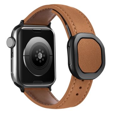 Apple Watch Series 49mm - 45mm - 44mm - 42mm aito naudannahkaranneke - Ruskea