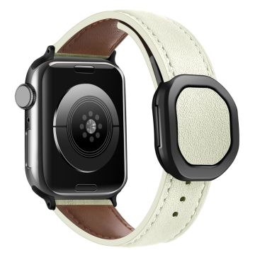 Apple Watch Series 49mm - 45mm - 44mm - 42mm aito naudannahkaranneke - Beige