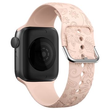 Apple Watch Series 49mm - 45mm - 44mm - 42mm kuvioitu silikoniranneke - Pinkki