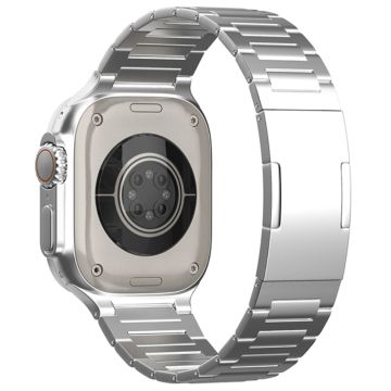 Apple Watch Series 49mm - 45mm - 44mm - 42mm korvaava titaaniseos kellonhihna - Hopea